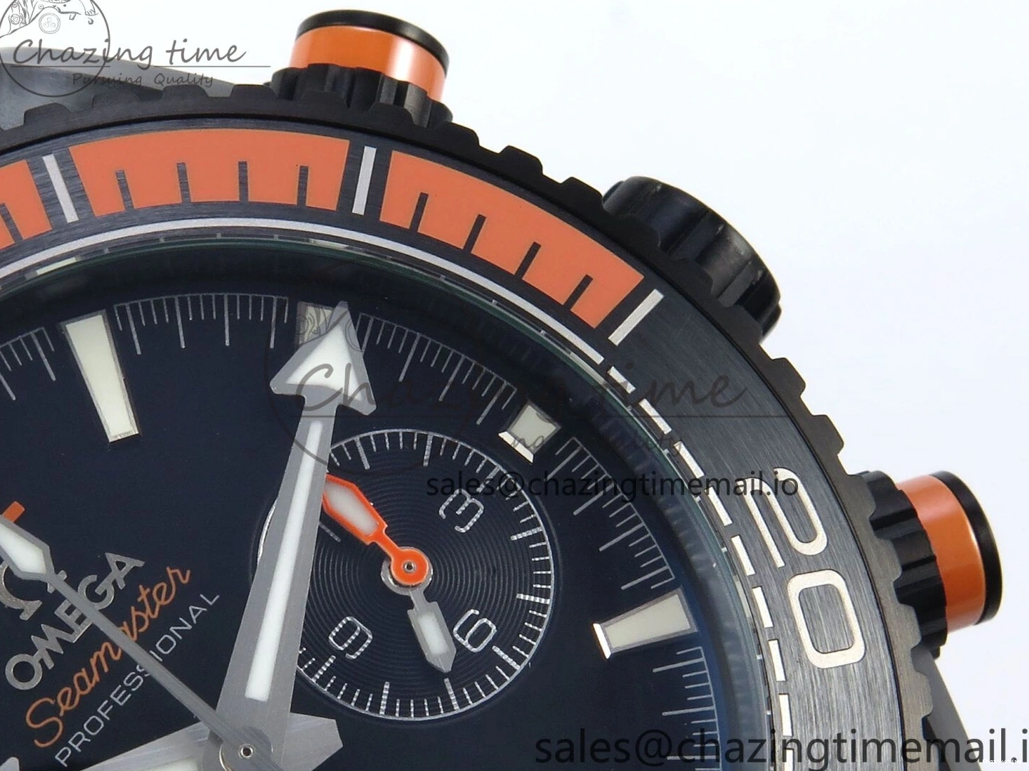 0210 Attractive Planet Ocean Master Chronometer 600M 45.5mm SCF 1:1 Best Edition Black Orange Bezel Black Dial on Black Rubber Strap A9900 Super Clone 7668